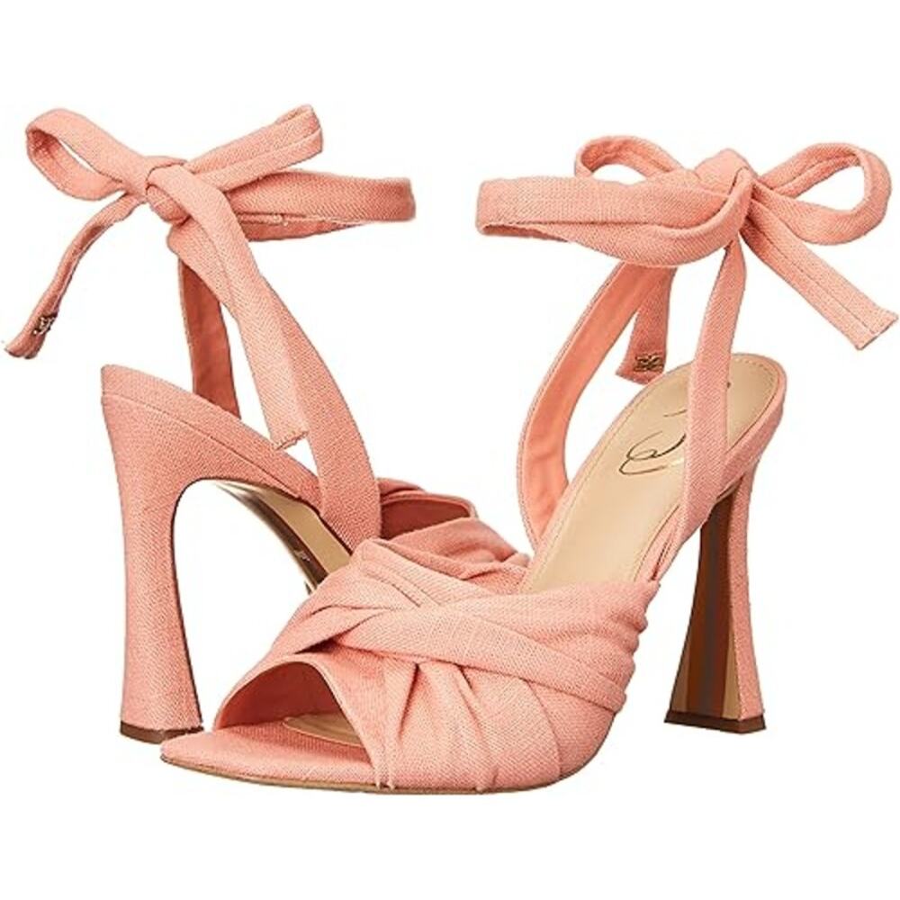 Sam Edelman Sandals Women's 9 Lenora Canyon Clay Linen Lenora Ankle Tie Shoes - Picture 2 of 11